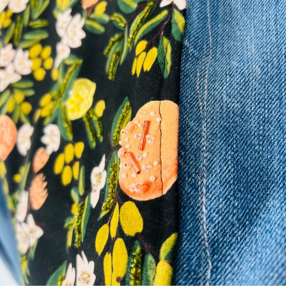 Custom Denim Jacket Citrus Fruit Beaded One of Kind Levi’s Jacket Large - Picture 11 of 16
